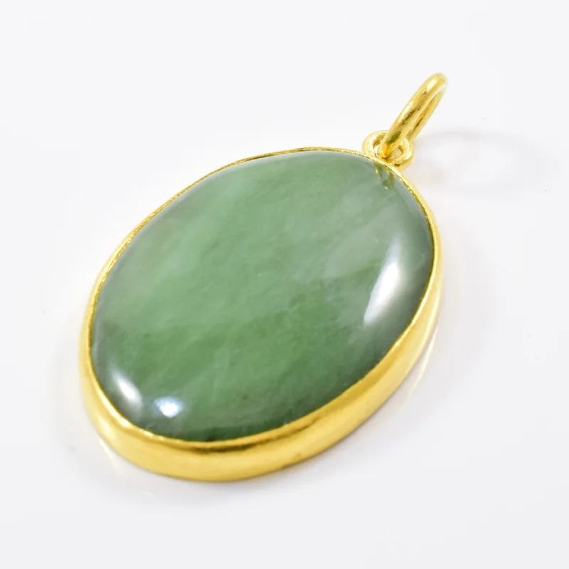 Bezel Set Nephrite Jade Pendant | 20.00ct |