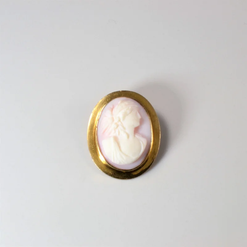 Convertible Bezel Set Shell Cameo Pendant/Brooch