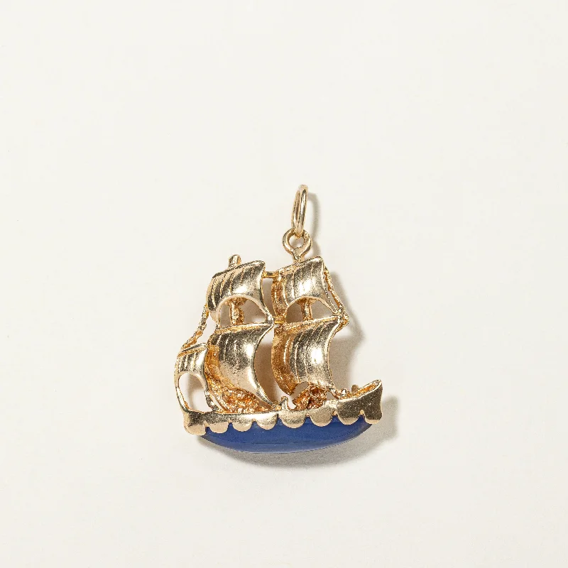 Blue Agate Ship Pendant | 3.80ct |