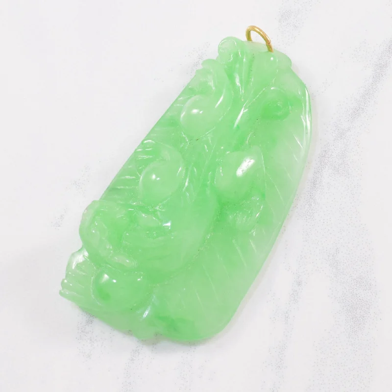 Carved Jade Dragon Pendant