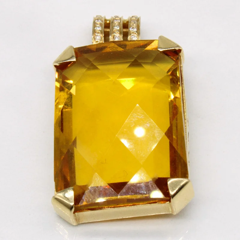 Citrine & Diamond 18k Pendant | 28.00ct |