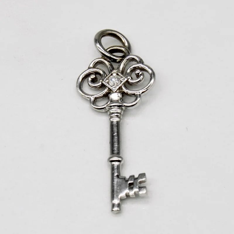 Diamond Antique Style Key Pendant | 0.02ct |