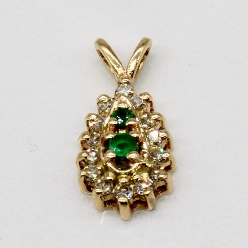 Diamond & Emerald 14k Pendant | 0.14ctw, 0.07ctw |