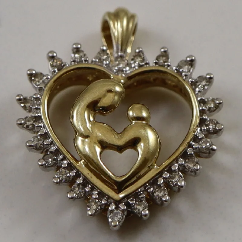 Mother & Child Diamond Heart Pendant | 0.12ctw |