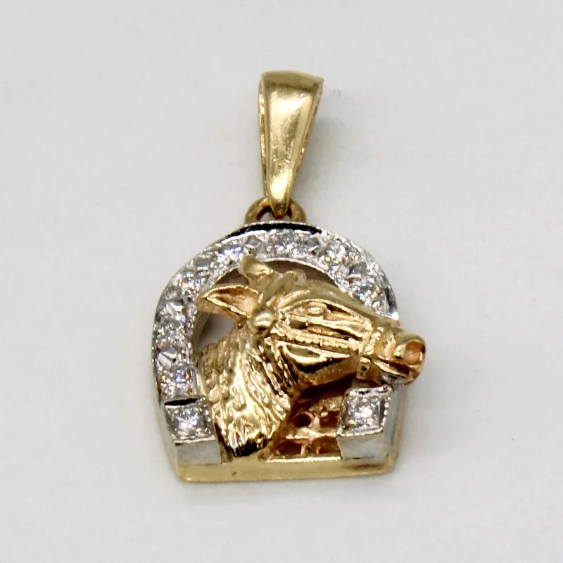 Diamond Horse Portrait Pendant | 0.05ctw |