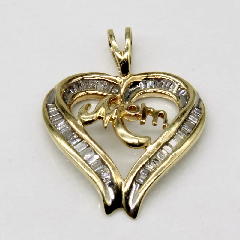 Diamond 'Mom' Heart Pendant | 0.40ctw |