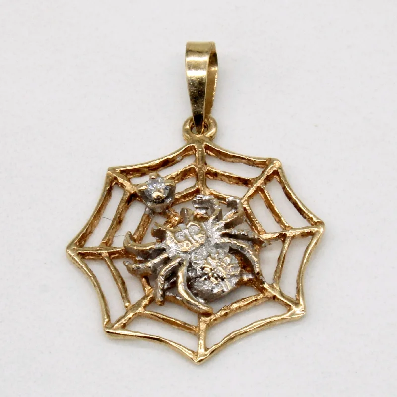 Diamond Spider's Web 14k Pendant | 0.01ct |