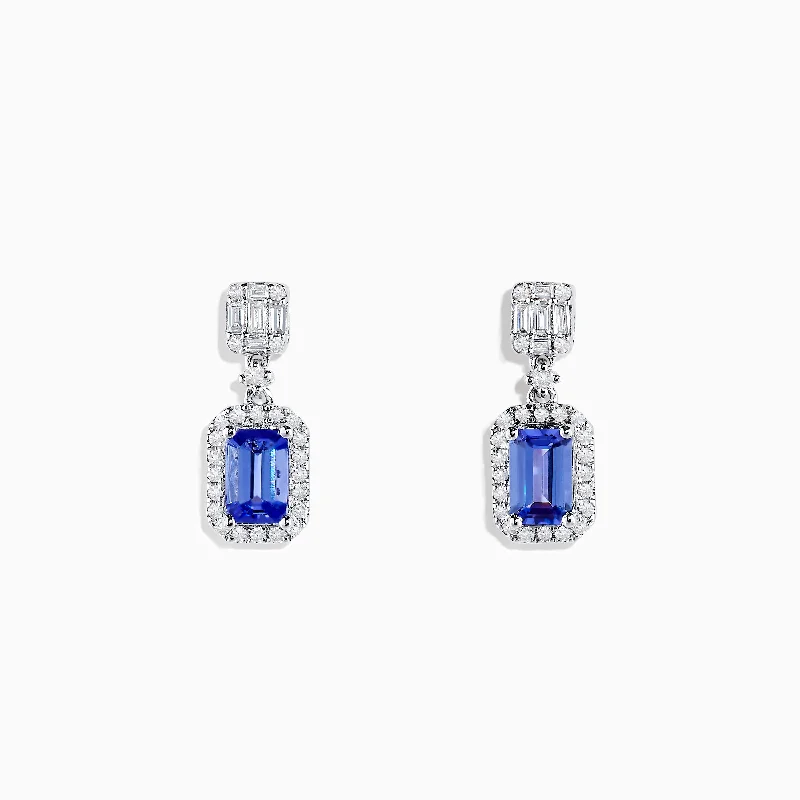 Premium Diamond Jewelry For Unforgettable Moments Nahla Siri 14K White Gold Tanzanite and Diamond Drop Earrings