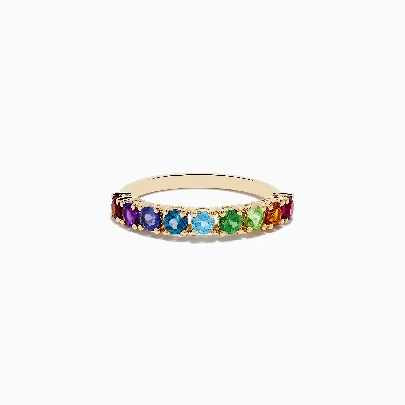 Shop Handcrafted Jewelry At Special Promotional Rates Mosaic 14K Yellow Gold Multi Gemstone Ring