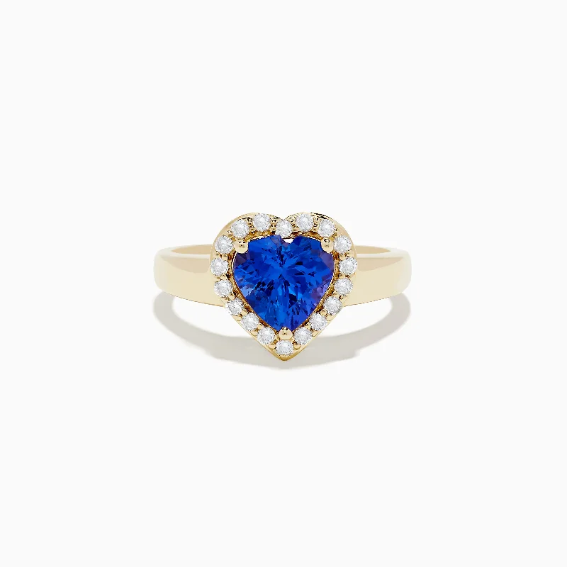 Bestselling Jewelry Now On Sale – Elevate Your Look Nahla Siri 14K Yellow Gold Tanzanite and Diamond Heart Ring