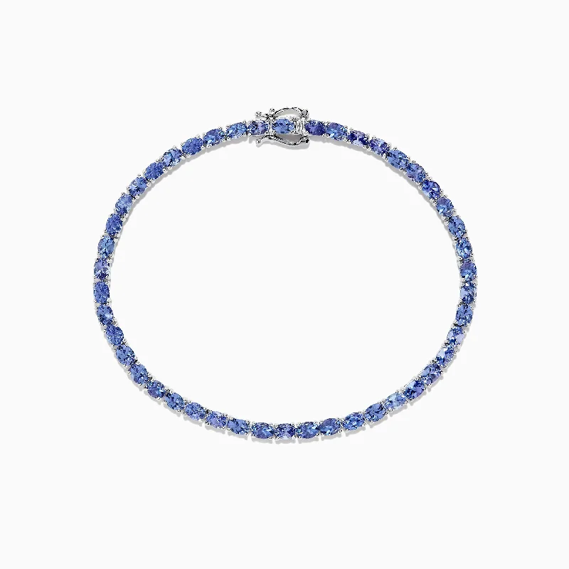 Trending Jewelry Styles Now At Limited-Time Discounts Nahla Siri Sterling Silver Tanzanite Tennis Bracelet, 6.65 TCW