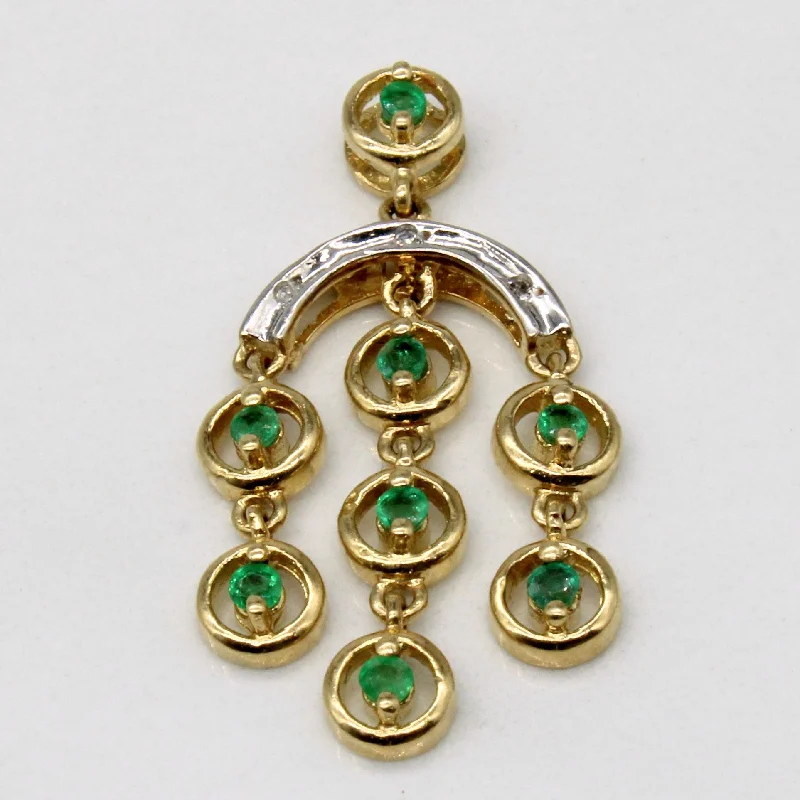 Emerald & Diamond Drop Pendant | 0.14ctw, 0.02ctw |