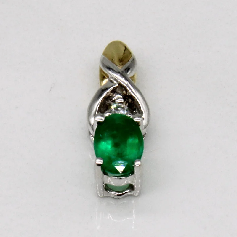 Emerald & Diamond 14k Pendant | 0.40ct |