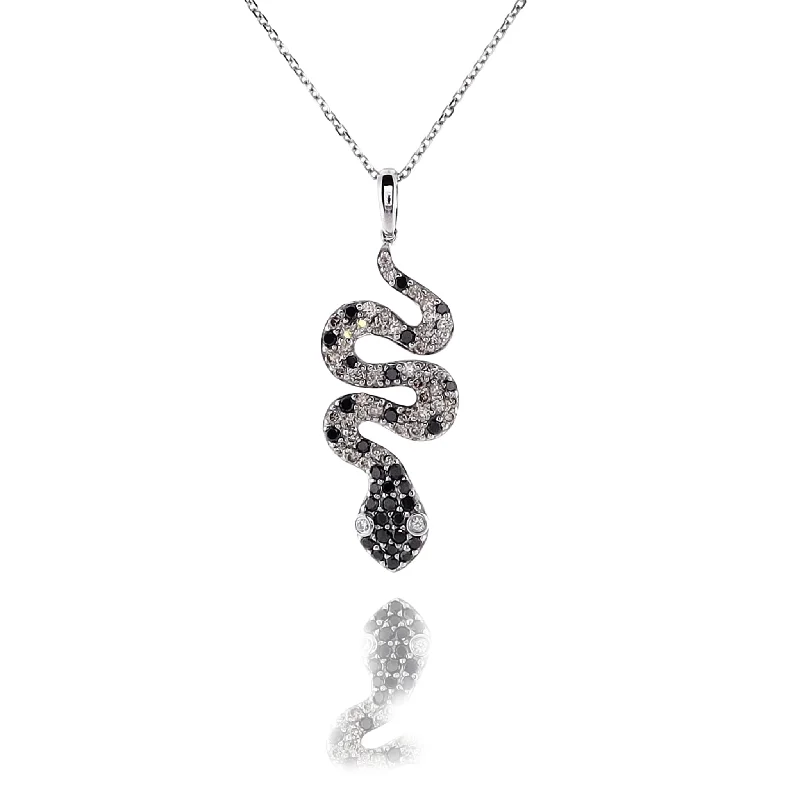 The Perfect Jewelry Piece At The Perfect Discount Estate 14k White Gold Diamond Snake Pendant Necklace