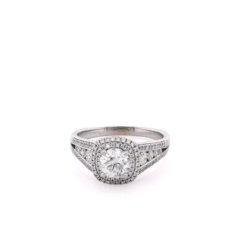 Exclusive Jewelry Sale Event – Shop Now Estate 18 Karat White Gold Diamond Engagement Ring