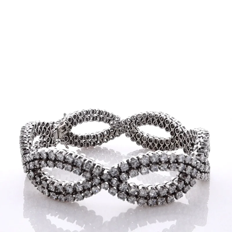 Shop Jewelry That Shines Without The High Price Estate 18k White Gold Diamond Wave Design 7.25" Bracelet