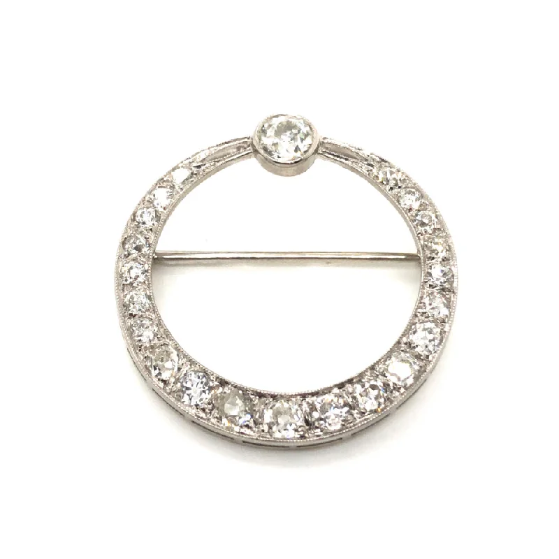 Exclusive Jewelry Sale – Sparkle For Less Estate Platinum Diamond Circle Pin