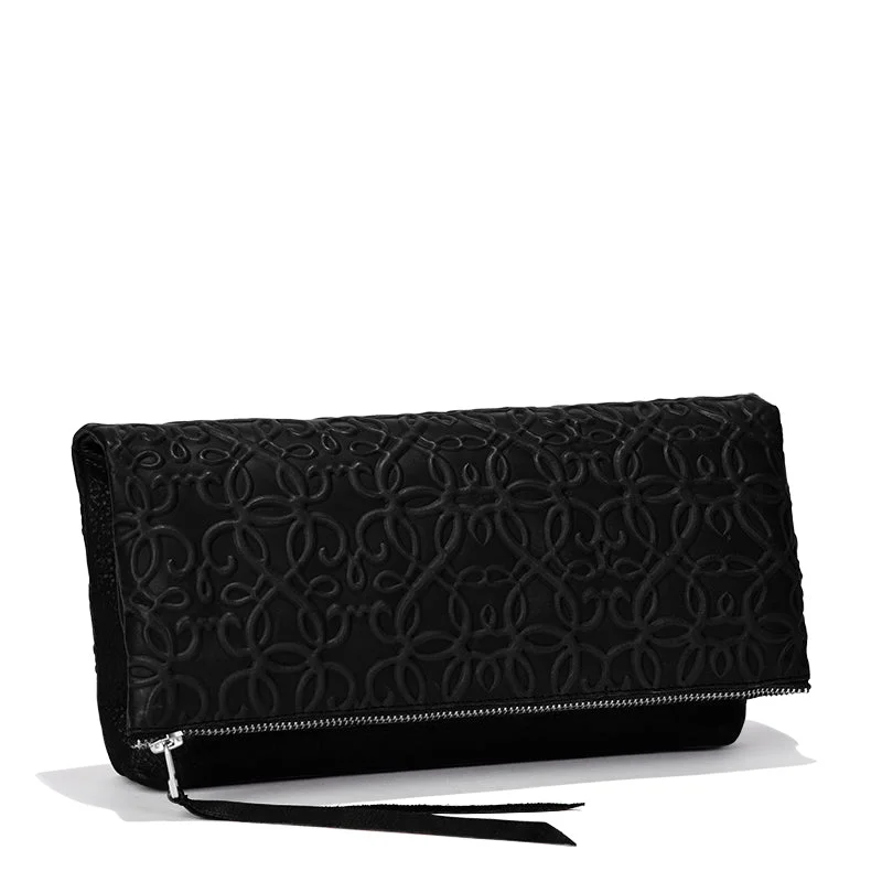 Bold And Beautiful Jewelry Now At Irresistible Prices Gabriel Leather Fold Over Clutch, Black