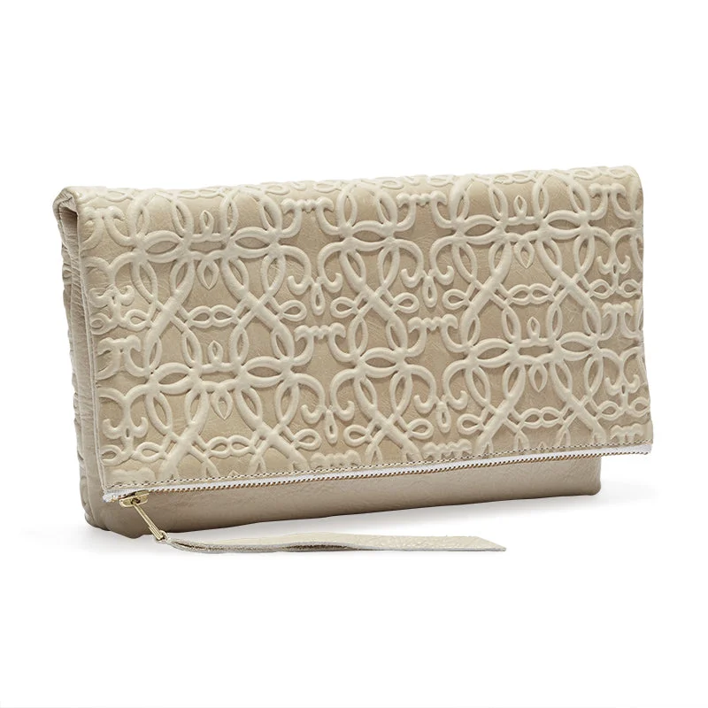 Elevate Your Jewelry Collection With Limited-Time Savings Gabriel Leather Fold Over Clutch, Shoreline Tan