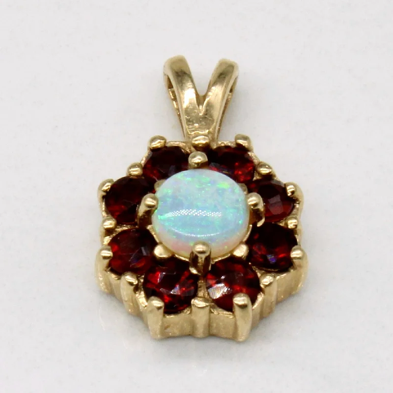 Garnet & Opal Pendant | 0.72ctw, 0.11ct |