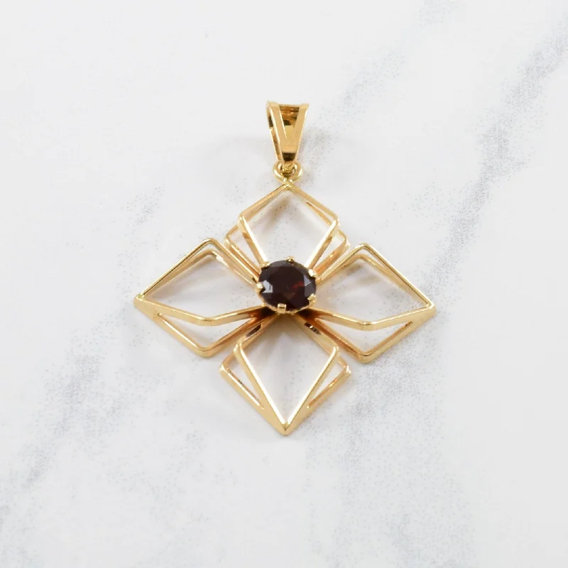 Garnet Wire Frame Four Point Pendant | 0.54ct |