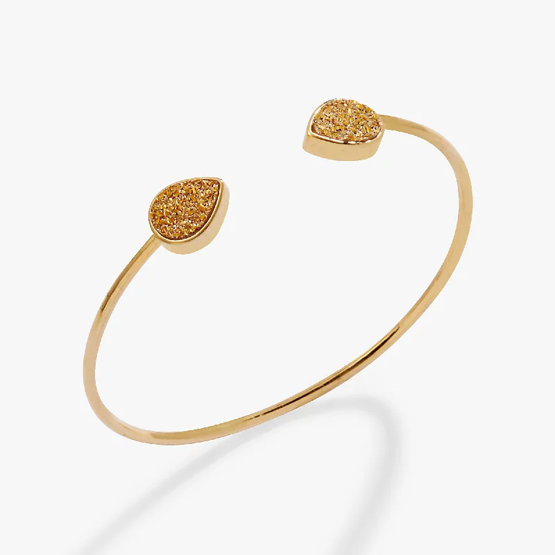 Exclusive Jewelry Offers – Sparkle For Less Glitter Druzy Flex Cuff Bracelet, Gold