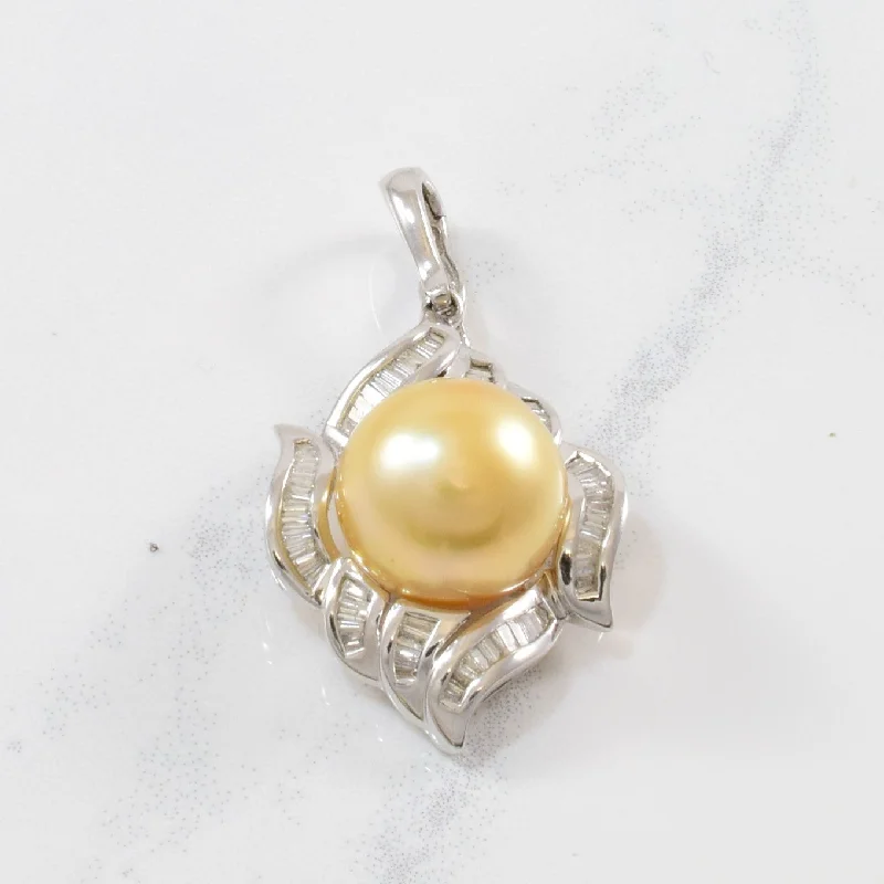 Golden Sea Pearl & Diamond Pendant | 0.70ctw |