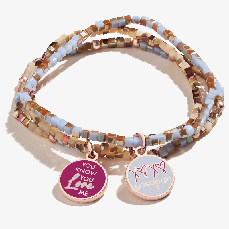 Make Your Outfit Shine With Discounted Jewelry Gossip Girl 'You Know You Love Me' Stretch Bracelets, Set of 3