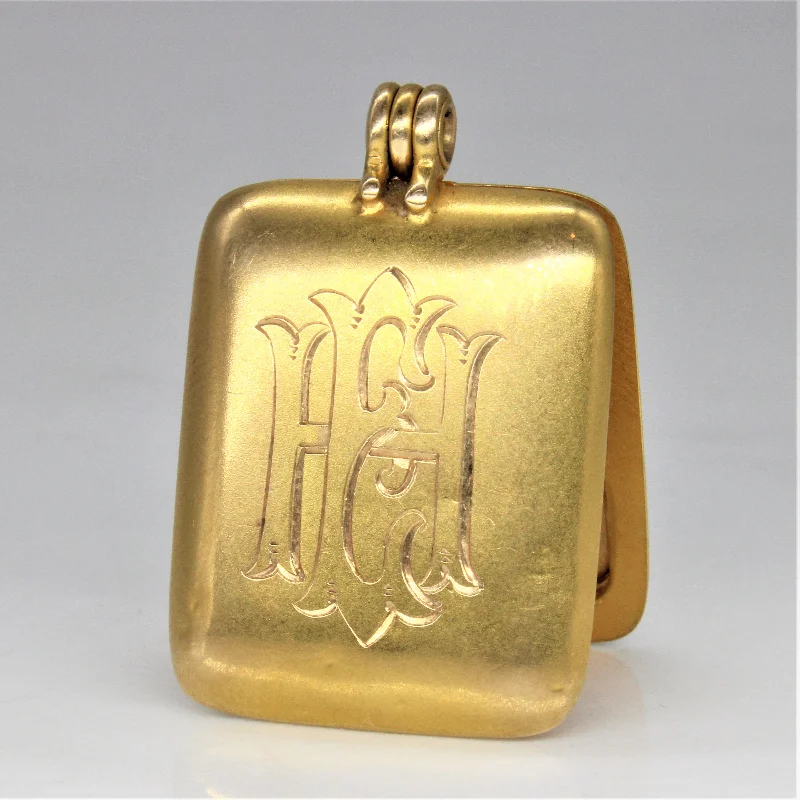 Mid Century Engraved Initial 'H.E.' Locket |