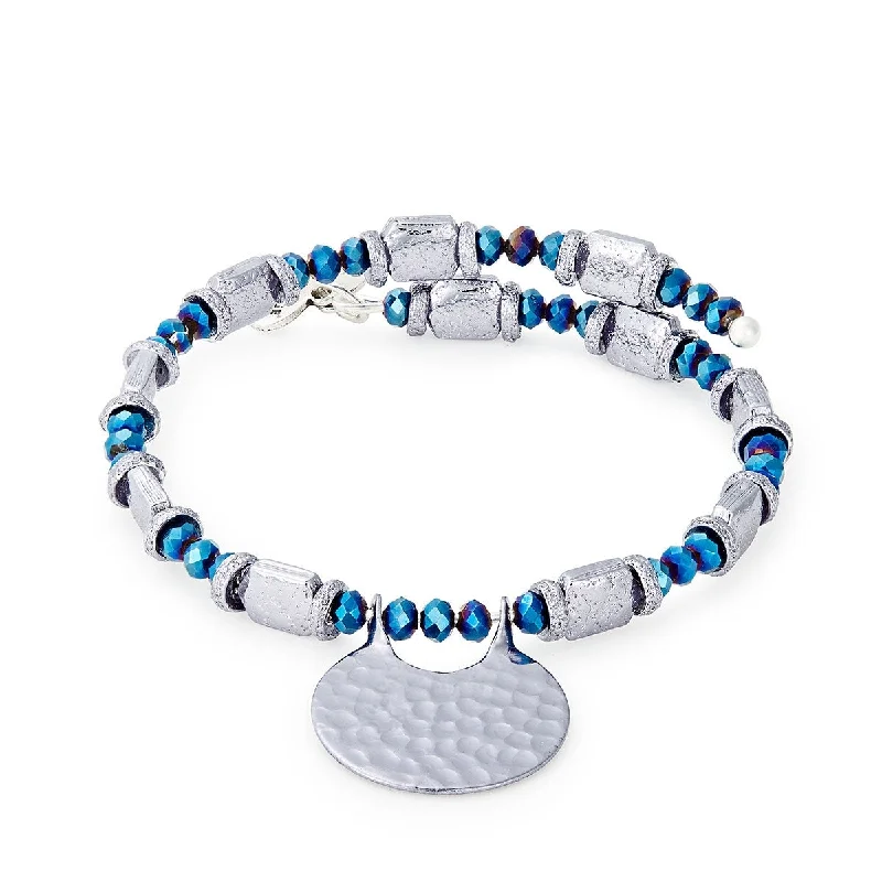 Bohemian-Inspired Jewelry For Free-Spirited Fashion Hammered Blue Wrap