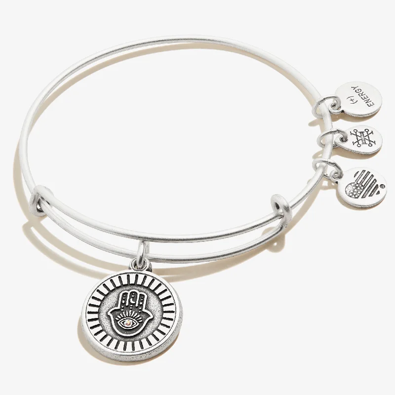 Elegant Rose Gold Jewelry For A Stylish Touch Hamsa Embossed Charm Bangle