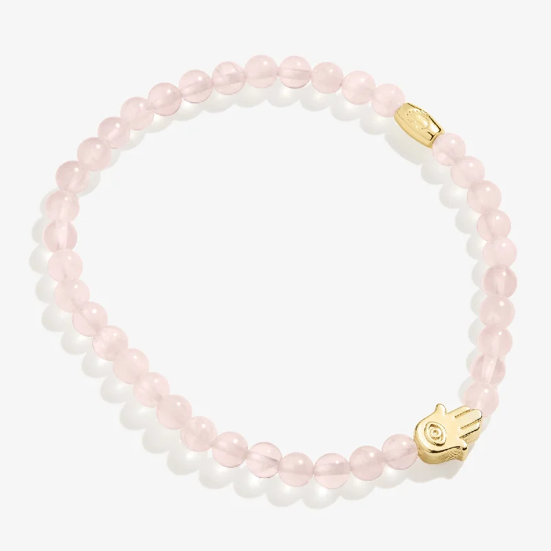 Buy More, Save More On Stunning Jewelry Pieces Hamsa Rose Quartz Stretch Bracelet for Love