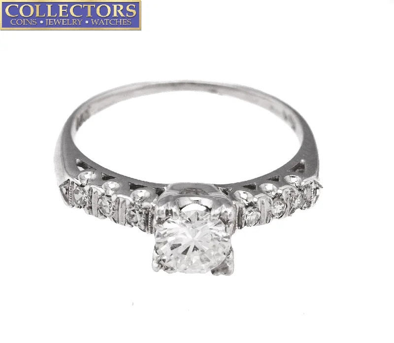 Flash Sale On Stunning Jewelry – Don't Miss Out Ladies 14K White Gold 0.51 CT E-F Round Brilliant Diamond Engagement Ring EGL