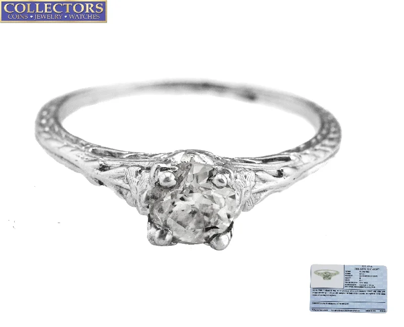 Unmissable Jewelry Sale – Shop Before It's Too Late Ladies Platinum 0.71ct H-I I1 Old European Cut Diamond Solitaire Engagement Ring