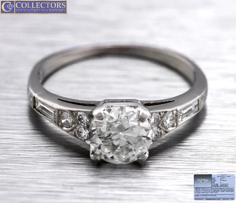 Grab Your Dream Jewelry At The Lowest Prices Lovely Ladies Platinum 0.94ct H-I I1 Round Brilliant Diamond Engagement Ring EGL