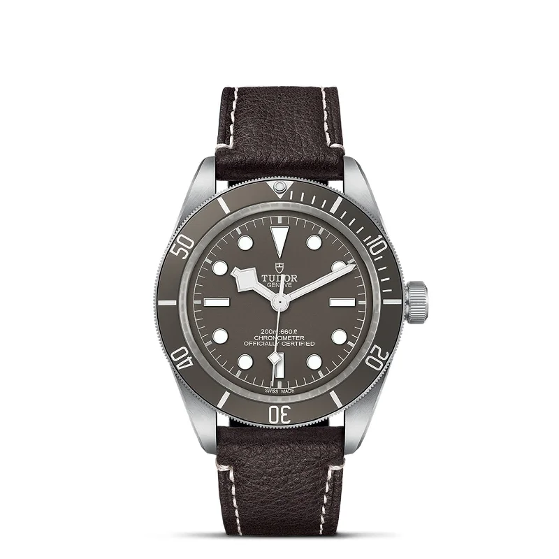 Fashion-Forward Jewelry At Exclusive Discounts TUDOR 39mm Black Bay 58 925 Silver on Leather - M79010SG-0001