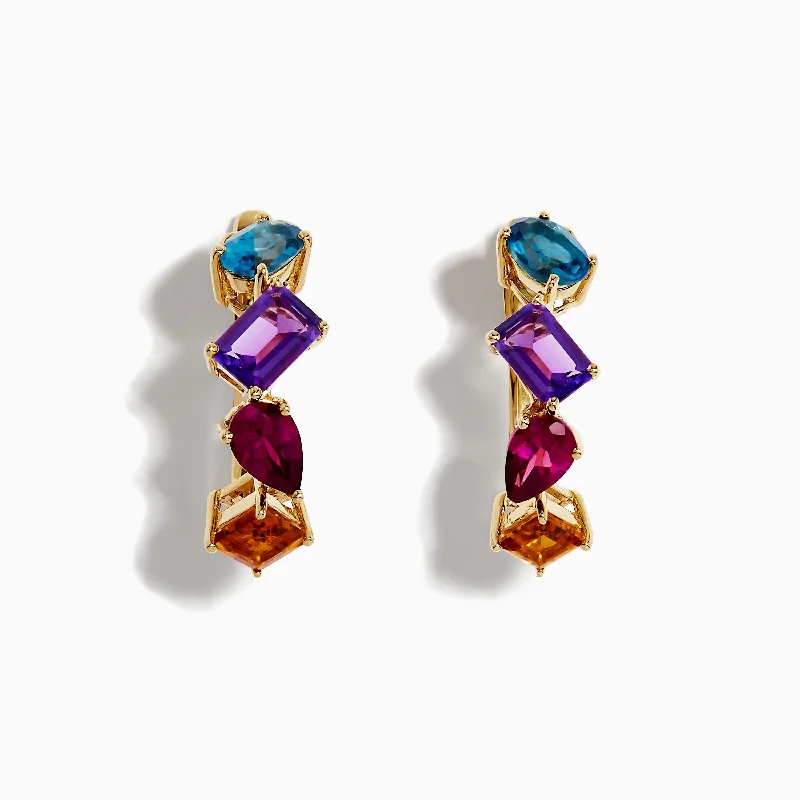 Sparkle For Less – Shop Our Limited-Time Jewelry Deals Mosaic 14K Yellow Gold Multi Gemstone Earrings