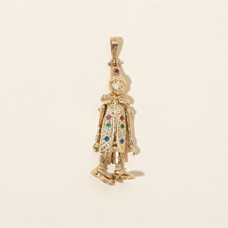 Multi Gem Clown Pendant