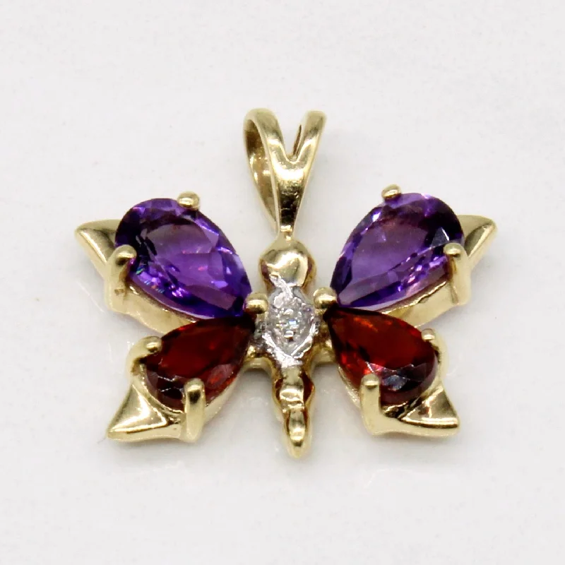 Multi Gem Butterfly Pendant | 1.14ctw |