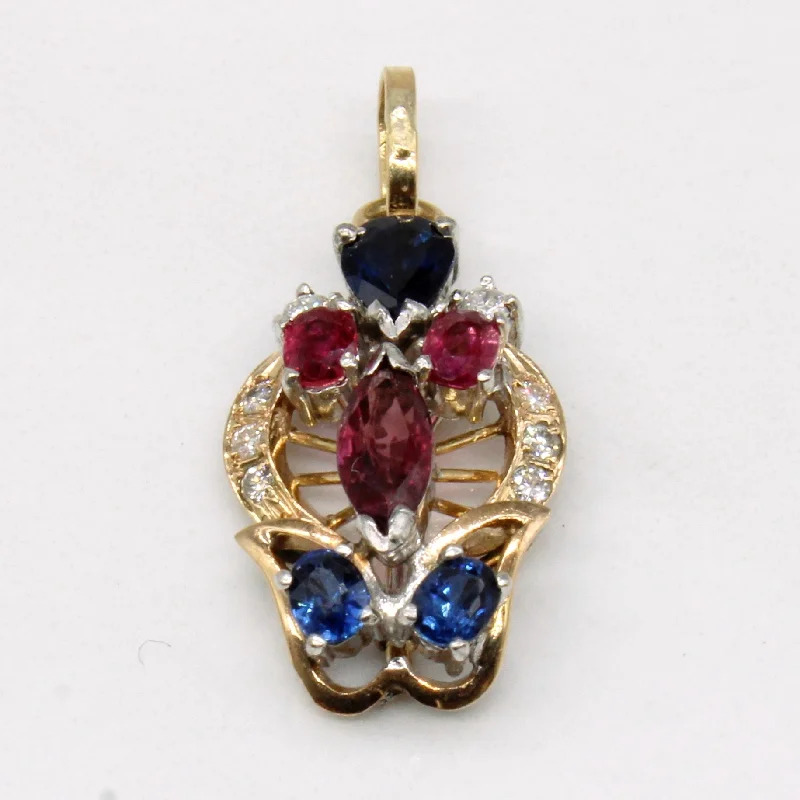 Multi Gem Ornate Pendant | 1.01ctw |