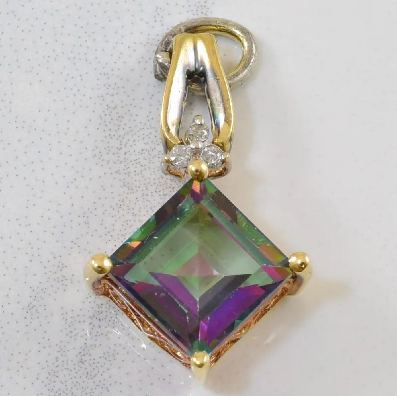 East West Mystic Topaz & Diamond Pendant | 2.70ct, 0.02ctw |