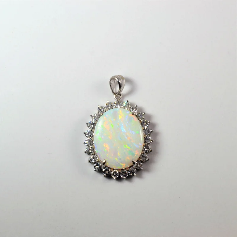 Opal & Diamond Pendant | 4.25ct, 0.50ctw |