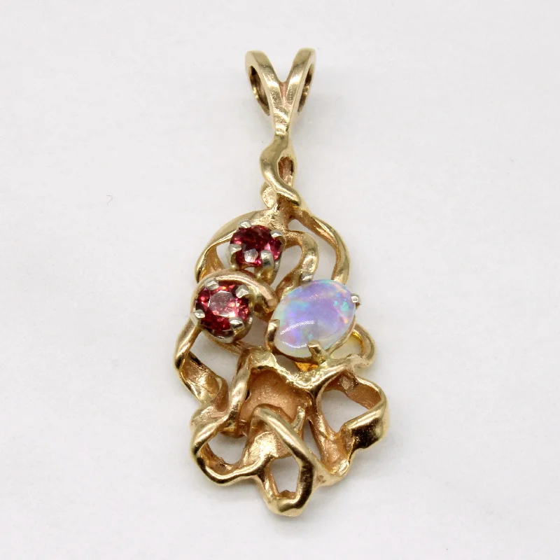 Opal & Garnet Pendant | 0.24ct, 0.22ctw |