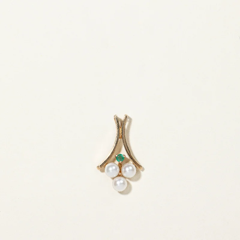 Pearl & Emerald Pendant | 0.02ct |