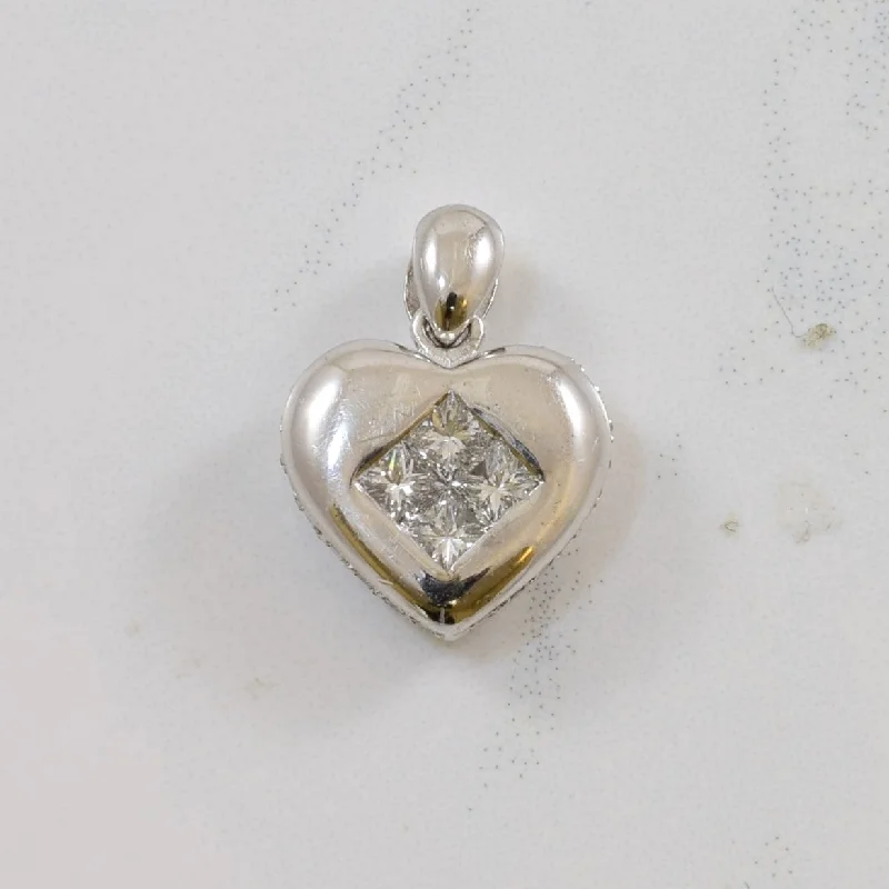 Pave Princess Diamond Heart Pendant | 0.43ctw |