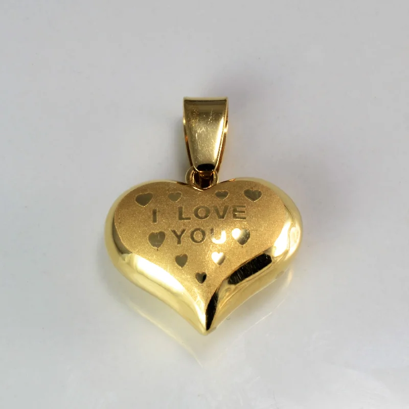 Puffed Heart I love You Pendant