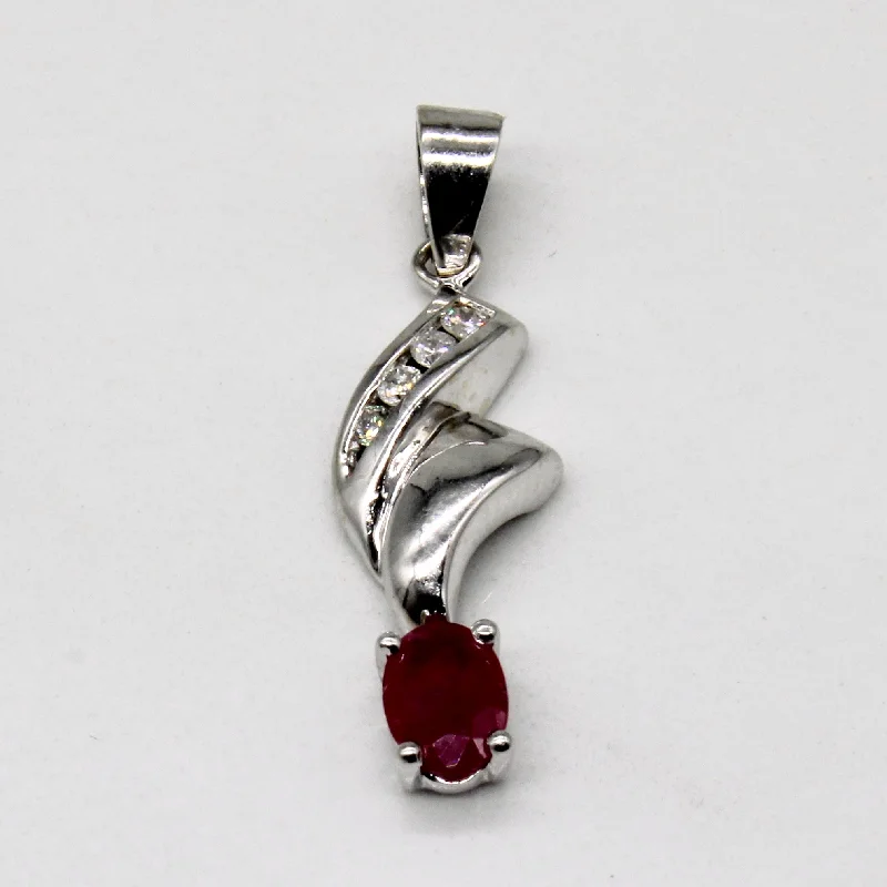 Ruby & Diamond Pendant | 0.35ct, 0.07ctw |