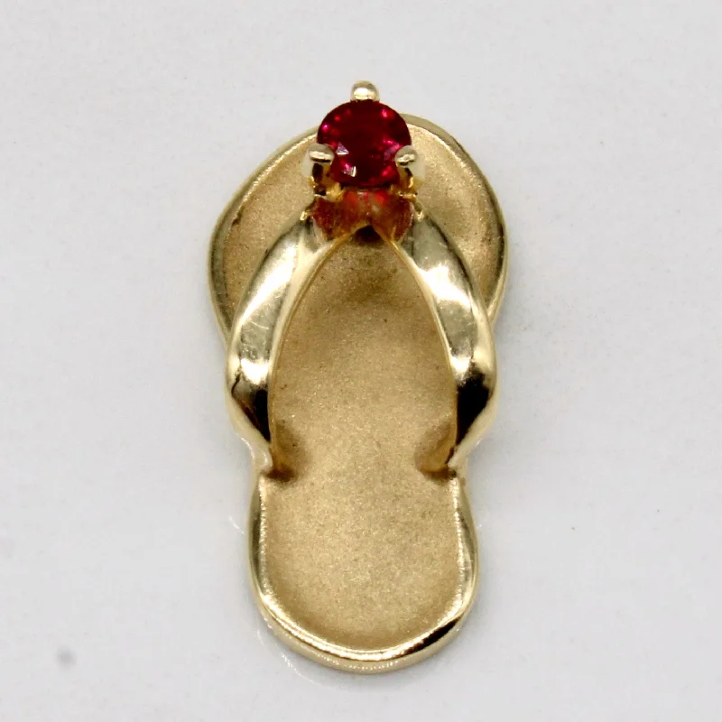 Ruby Flip Flop Pendant | 0.10ct |