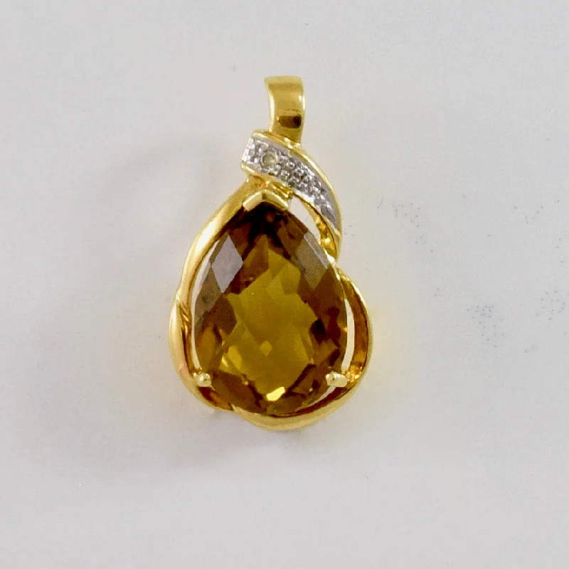 Pear Cut Smoky Quartz Pendant | 0.01 ctw |