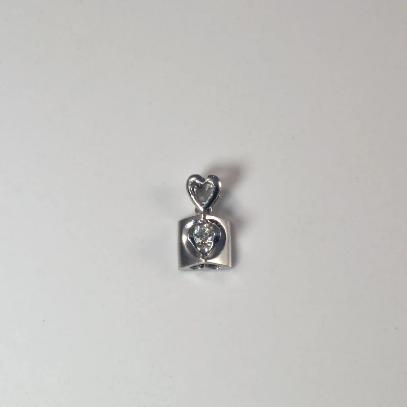 Heart Detailed Solitaire Diamond Pendant | 0.085ct |